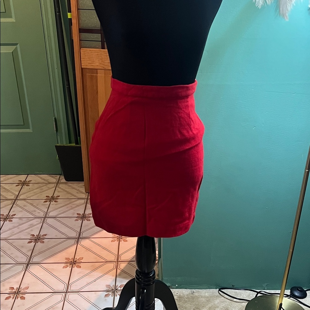Red pencil skirt